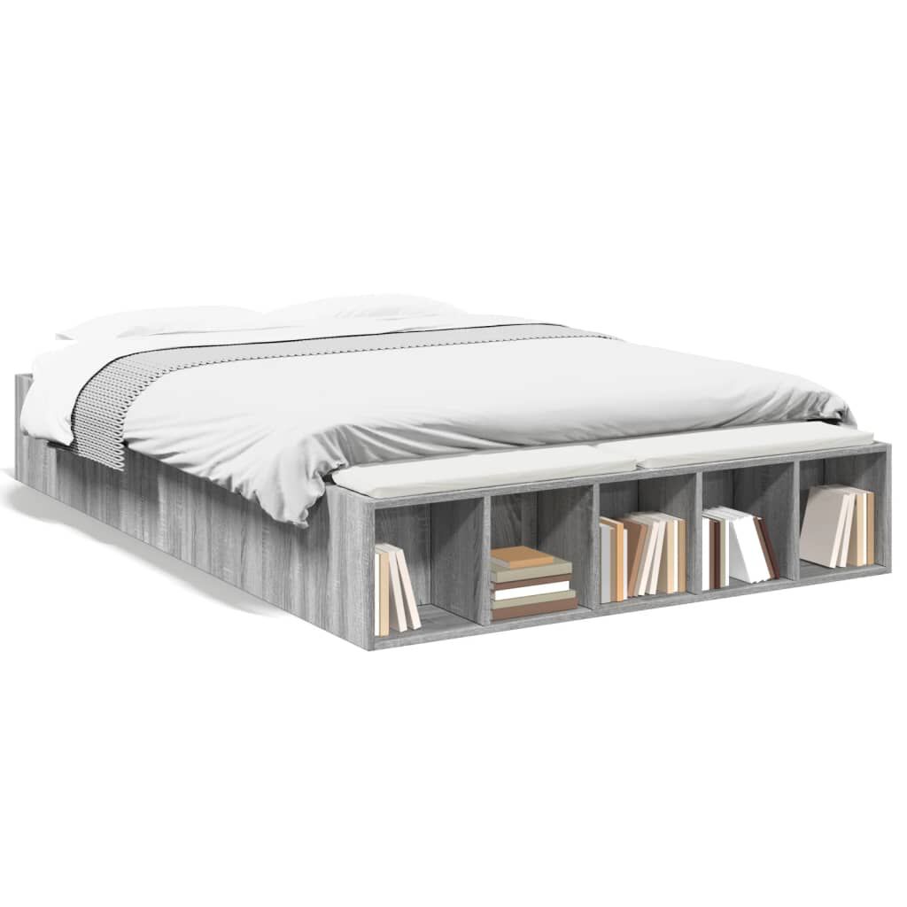 vidaXL Πλαίσιο Κρεβατιού Γκρι Sonoma 120x200 εκ. Επεξεργασμένο Ξύλο