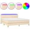 vidaXL &Kappa;&rho;&epsilon;&beta;ά&tau;&iota; Boxspring &mu;&epsilon; &Sigma;&tau;&rho;ώ&mu;&alpha; & LED &Kappa;&rho;&epsilon;&mu; 180x200 &epsilon;&kappa;. &Upsilon;&phi;&alpha;&sigma;&mu;ά&tau;&iota;&nu;&omicron;