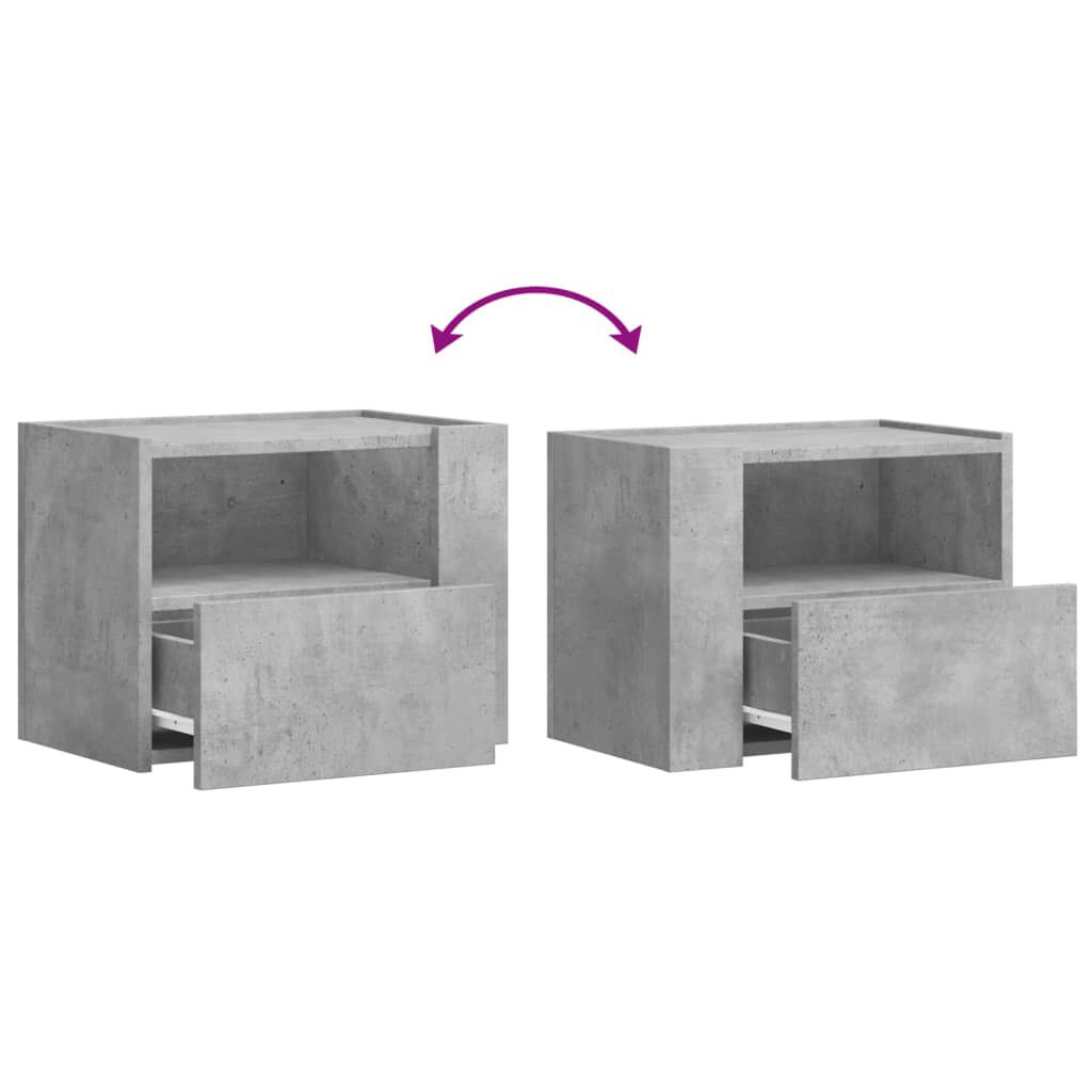 vidaXL Κομοδίνο Επιτοίχιο Γκρι Σκυροδέματος 45x30x35 εκ.