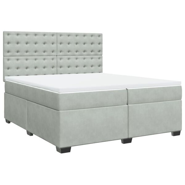 vidaXL &Kappa;&rho;&epsilon;&beta;ά&tau;&iota; Boxspring &mu;&epsilon; &Sigma;&tau;&rho;ώ&mu;&alpha; &Alpha;&nu;&omicron;&iota;&chi;&tau;ό &Gamma;&kappa;&rho;&iota; 200x200 &epsilon;&kappa;. &Beta;&epsilon;&lambda;&omicron;ύ&delta;&iota;&nu;&omicron;