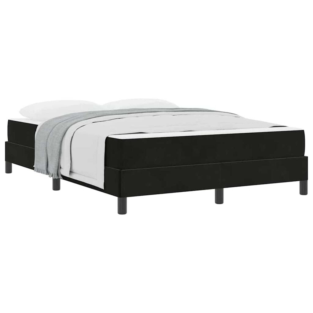 vidaXL Κρεβάτι box spring με στρώμα Μαύρο 140 x 190 cm Βελούδο