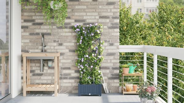 vidaXL Ζαρντινιέρες κήπου Γκρι 40 x 40 x 126 cm Ατσάλι