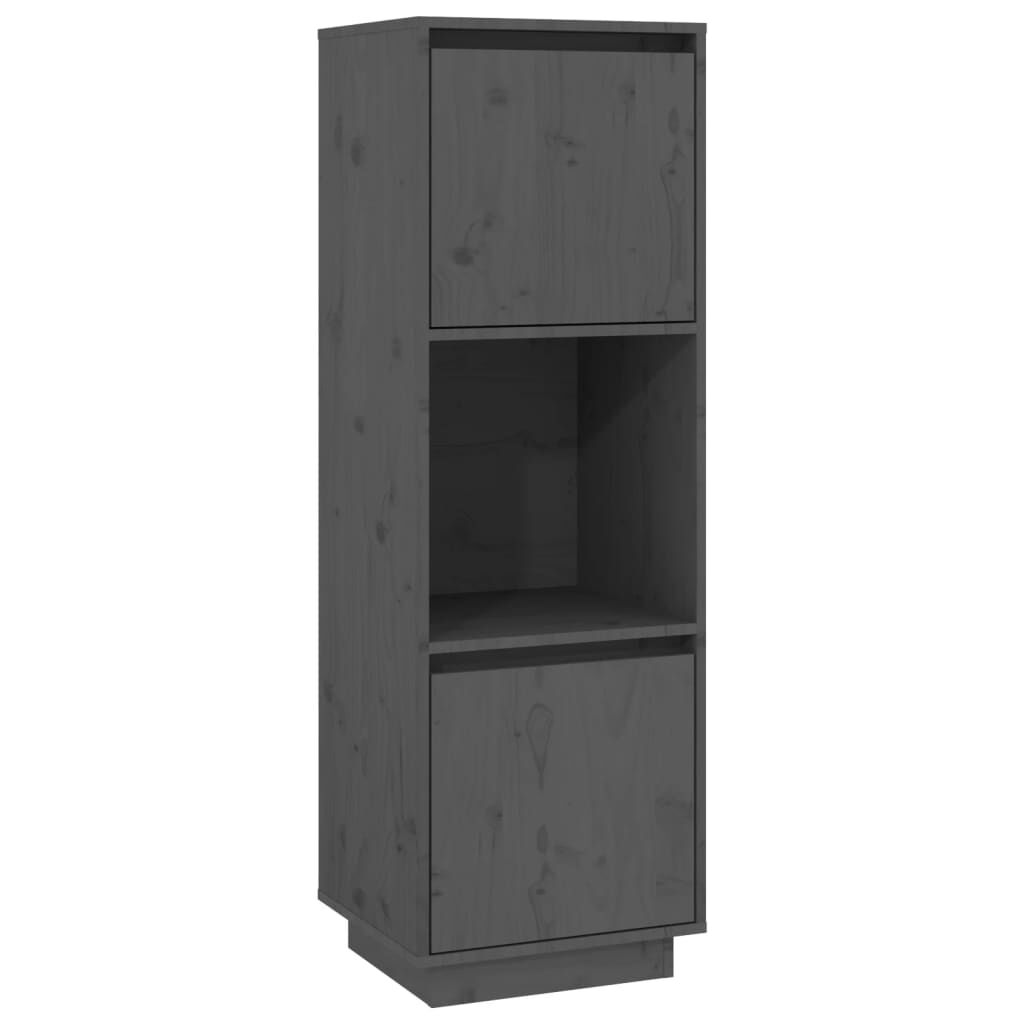vidaXL Ντουλάπι Ψηλό Γκρι 38 x 35 x 117 εκ. από Μασίφ Ξύλο Πεύκου