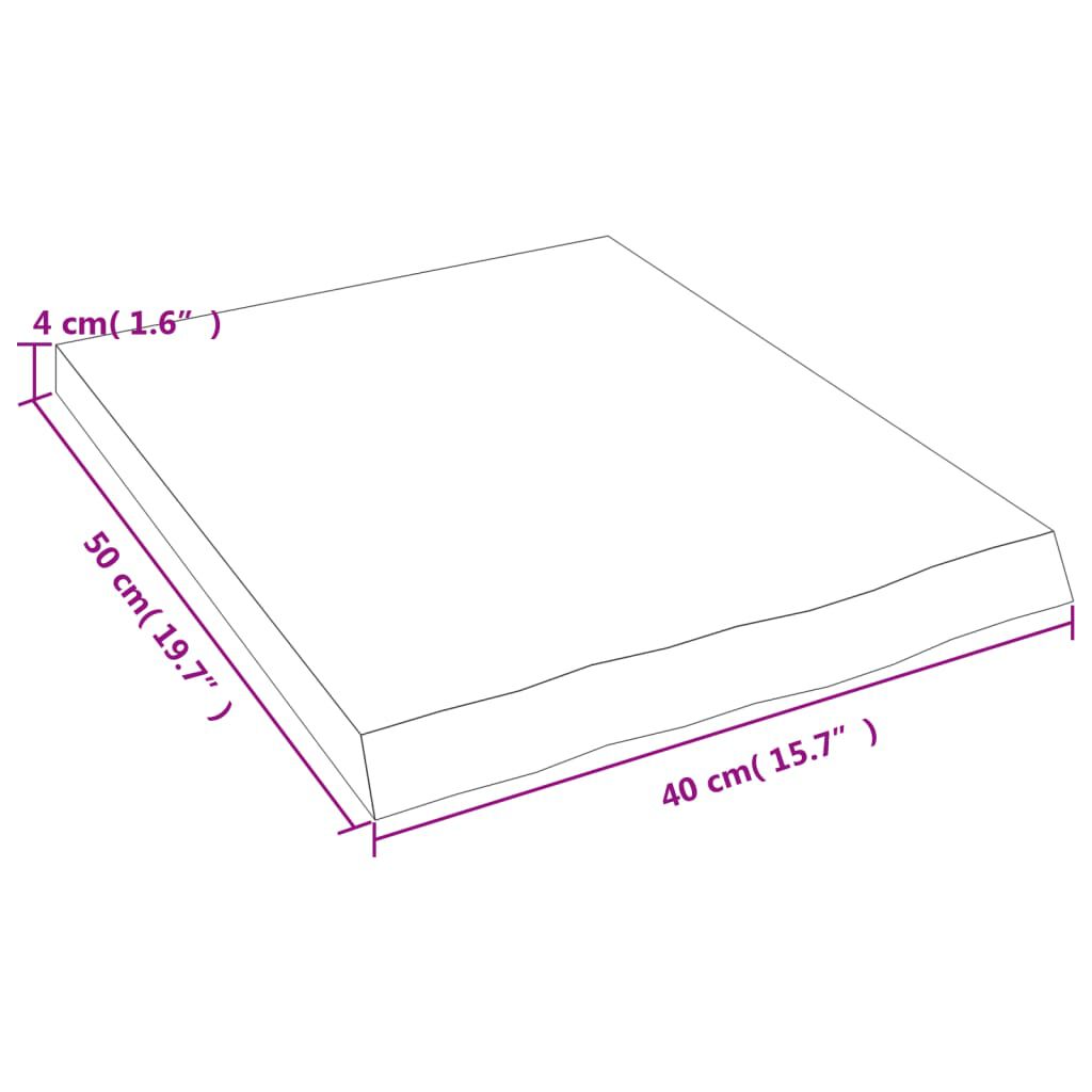 vidaXL Ράφι Τοίχου Ανοιχτό Καφέ 40x50x(2-4)εκ. Επεξ. Μασίφ Ξύλο Δρυός