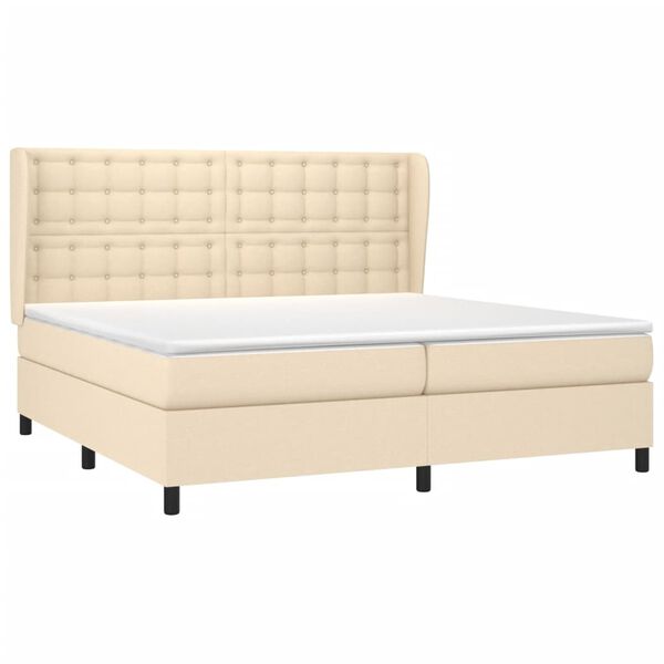 vidaXL &Kappa;&rho;&epsilon;&beta;ά&tau;&iota; Boxspring &mu;&epsilon; &Sigma;&tau;&rho;ώ&mu;&alpha; &Kappa;&rho;&epsilon;&mu; 200x200 &epsilon;&kappa;. &Upsilon;&phi;&alpha;&sigma;&mu;ά&tau;&iota;&nu;&omicron;