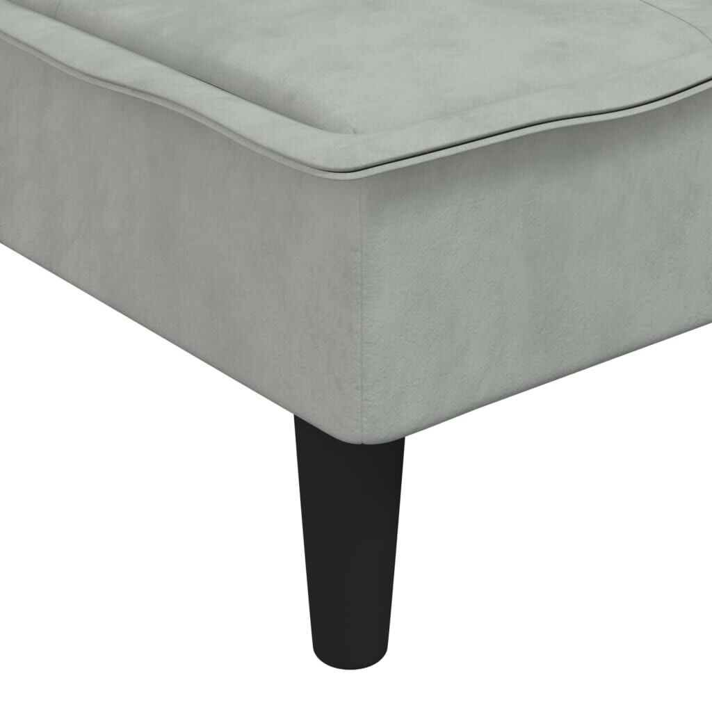 vidaXL Καναπές Κρεβάτι Γωνιακός Αν. Γκρι 255 x 140 x 70 εκ. Βελούδινος