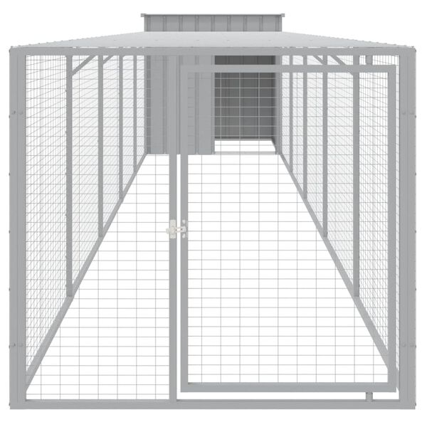vidaXL Κοτέτσι με Περίβολο Αν. Γκρι 110x609x110 εκ. Γαλβαν. Χάλυβας