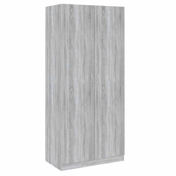 vidaXL Ντουλάπα Γκρι Sonoma 90 x 52 x 200 εκ. από Επεξεργασμένο Ξύλο