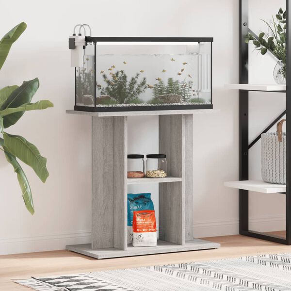 vidaXL Βάση Ενυδρείου Γκρι Sonoma 60x30x60 εκ. από Επεξεργασμένο Ξύλο