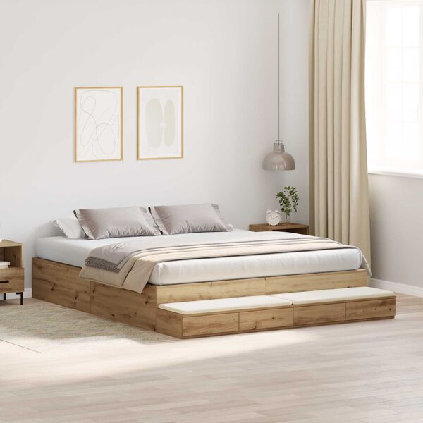 vidaXL Κρεβάτι Αποθήκευσης Artisan Oak 180x200 εκ.