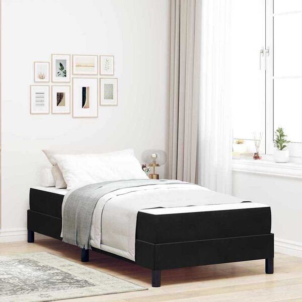 vidaXL Κρεβάτι box spring με στρώμα Μαύρο 80 x 220 cm Βελούδο