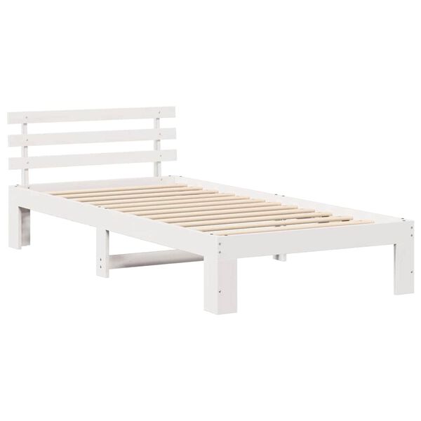 vidaXL Σκελετός Κρεβατιού Λευκό 80 x 200 cm Μασίφ ξύλο πεύκου