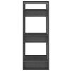vidaXL Βιβλιοθήκη/Διαχωριστικό Χώρου Γκρι 41x35x91 εκ. Μασίφ Πεύκο