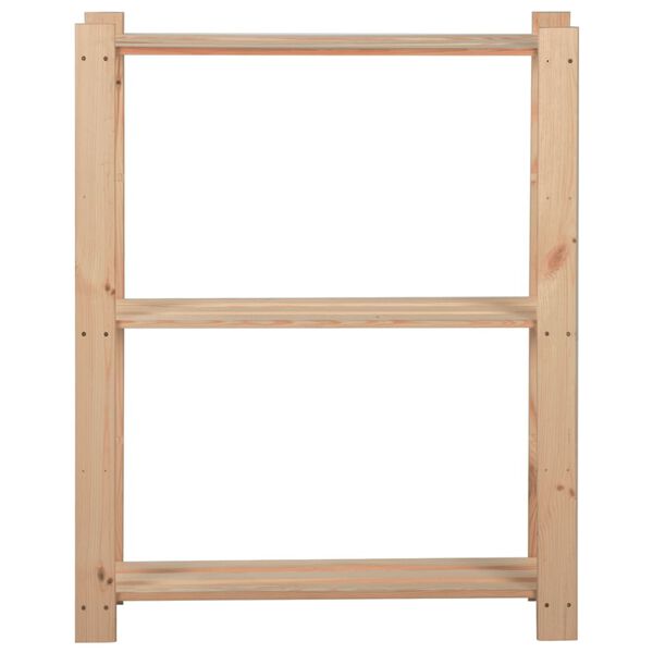 vidaXL Ραφιέρα 3 Επιπέδων 60 x 28,5 x 90 εκ. από Μασίφ Ξύλο Πεύκου