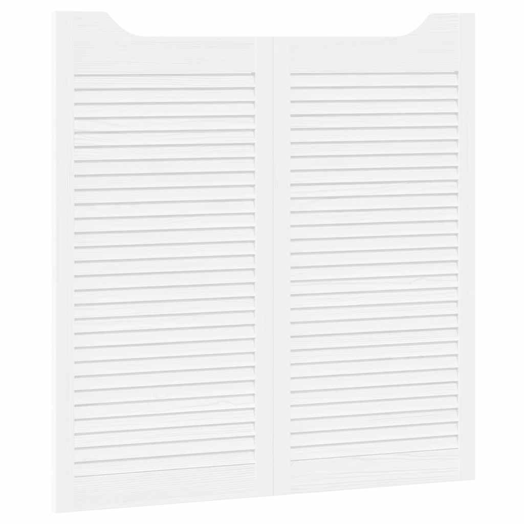 vidaXL Swing Doors Louvred Design 1 ζεύγος Λευκό 100x100 cm