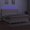 vidaXL &Kappa;&rho;&epsilon;&beta;ά&tau;&iota; Boxspring &mu;&epsilon; &Sigma;&tau;&rho;ώ&mu;&alpha; & LED &Kappa;&rho;&epsilon;&mu; 200x200 &epsilon;&kappa;. &Upsilon;&phi;&alpha;&sigma;&mu;ά&tau;&iota;&nu;&omicron;