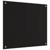 vidaXL Πίσω Πάνελ Κουζίνας Μαύρο 70 x 60 cm σκληρυμένο γυαλί