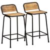 vidaXL Bar Stools 2 &tau;&epsilon;&mu;ά&chi;&iota;&alpha; 46x35,5x80 cm &Sigma;&tau;&epsilon;&rho;&epsilon;ό &xi;ύ&lambda;&omicron; Rough Mango