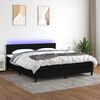 vidaXL &Kappa;&rho;&epsilon;&beta;ά&tau;&iota; Boxspring &mu;&epsilon; &Sigma;&tau;&rho;ώ&mu;&alpha; & LED &Mu;&alpha;ύ&rho;&omicron; 160x200 &epsilon;&kappa;. &Upsilon;&phi;&alpha;&sigma;&mu;ά&tau;&iota;&nu;&omicron;