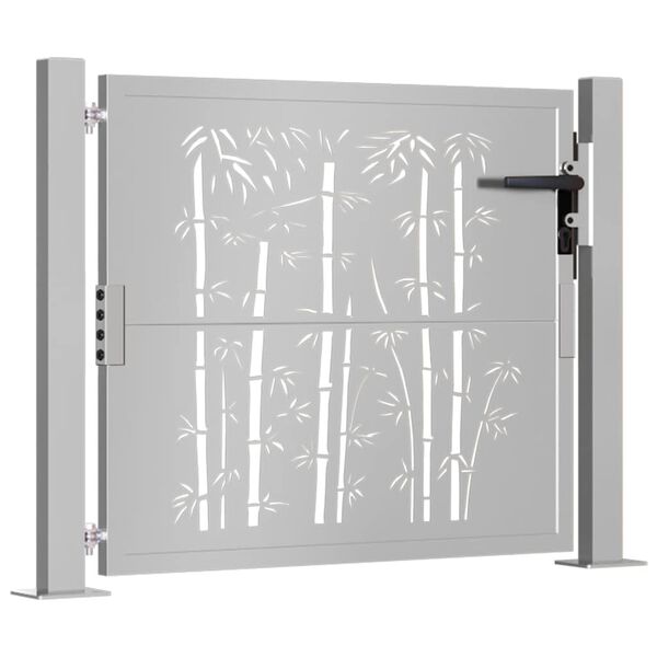 vidaXL Πόρτα Κήπου από Μπαμπού με Σχέδιο Ατσάλι Corten 105 x 80 εκ.