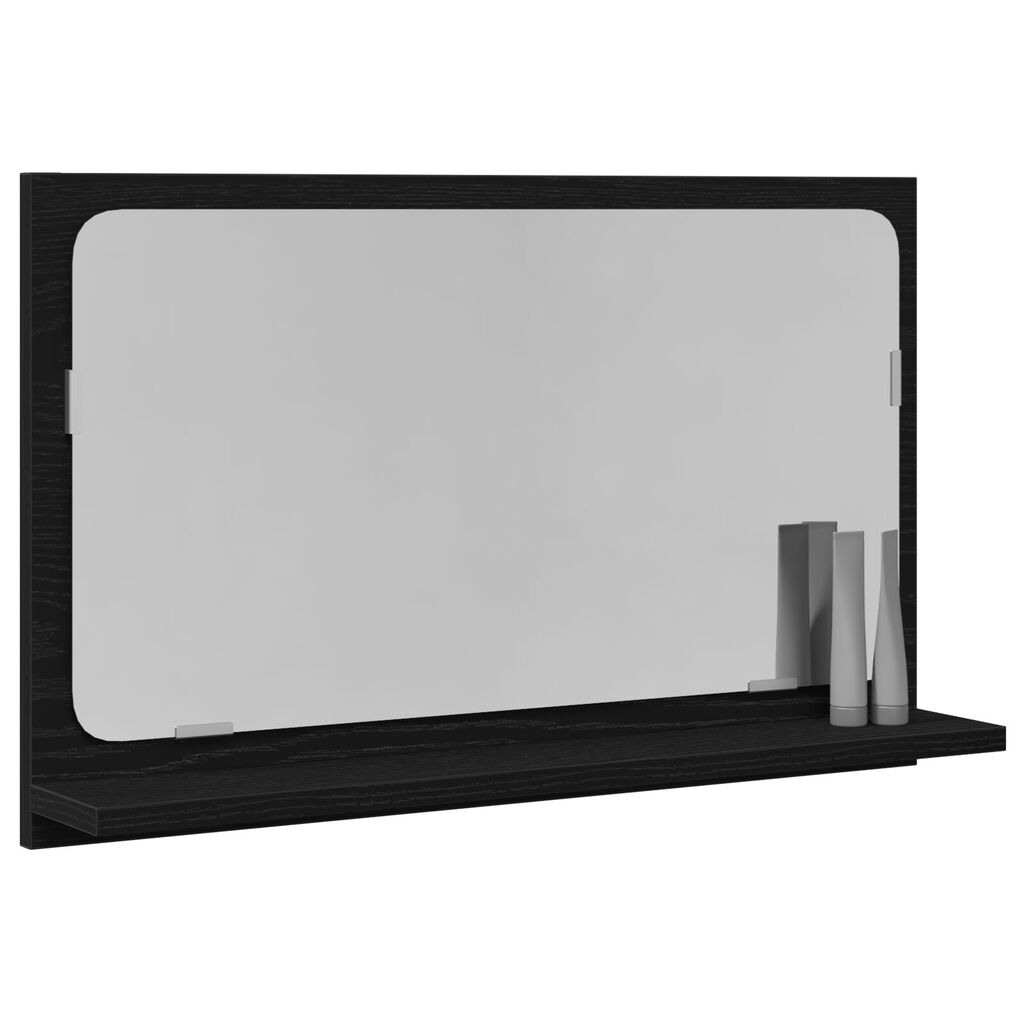 Καθρέφτης μπάνιου vidaXL σε μαύρο δρυ, 60x10,5x37 εκ, φτιαγμένος από ξύλο