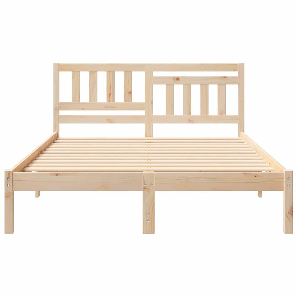 vidaXL Σκελετός Κρεβατιού Καφέ 120 x 190 cm Μασίφ ξύλο πεύκου