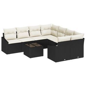 vidaXL &Sigma;&epsilon;&tau; &Kappa;&alpha;&nu;&alpha;&pi;έ &mu;&epsilon; &mu;&alpha;&xi;&iota;&lambda;ά&rho;&iota; 9 pcs &Mu;&alpha;ύ&rho;&omicron; &kappa;&alpha;&iota; &Kappa;&rho;έ&mu;&alpha; &sigma;&upsilon;&nu;&theta;&epsilon;&tau;&iota;&kappa;ό &rho;&alpha;&tau;ά&nu;