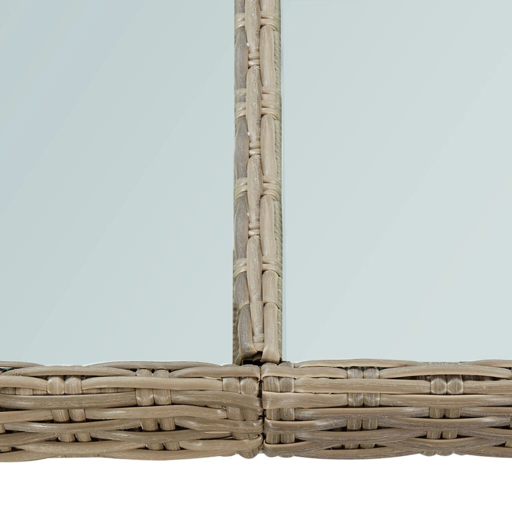 vidaXL Τραπεζαρία Κήπου Καφέ 200x100x74 εκ. από Γυαλί/Συνθετικό Ρατάν