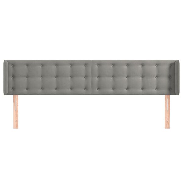 vidaXL Κεφαλάρι με Πτερύγια Ανοιχτό Γκρι 183x16x78/88 εκ. Βελούδινο
