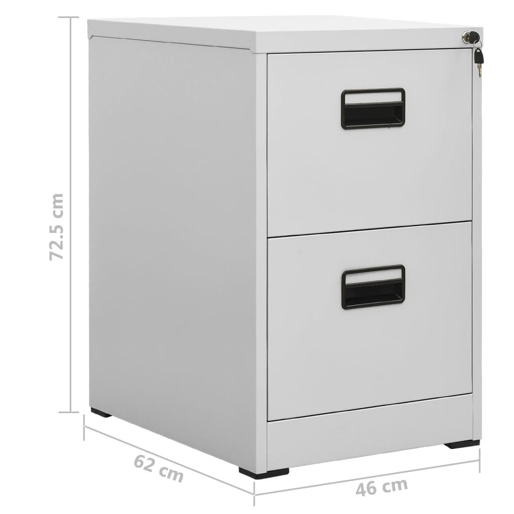 vidaXL Αρχειοθήκη Ανοιχτό Γκρι 46 x 62 x 72,5 εκ. από Ατσάλι