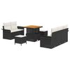 vidaXL &Sigma;&epsilon;&tau; &Kappa;&alpha;&nu;&alpha;&pi;έ &Kappa;ή&pi;&omicron;&upsilon; &mu;&epsilon; &mu;&alpha;&xi;&iota;&lambda;ά&rho;&iota; 8 pcs &Mu;&alpha;ύ&rho;&omicron; &kappa;&alpha;&iota; &Kappa;&rho;έ&mu;&alpha;