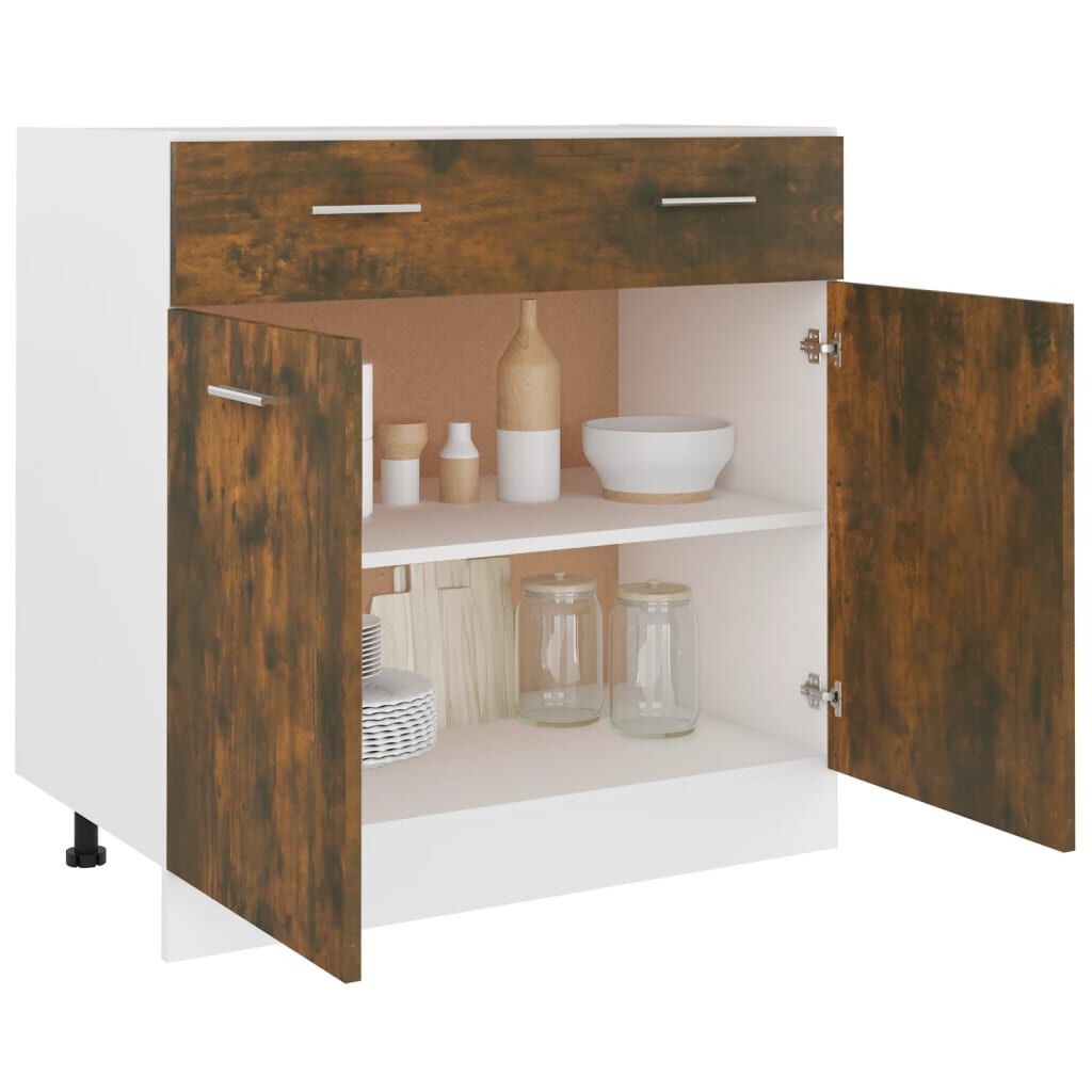 vidaXL Έπιπλο Με Συρτάρι Lyon Καπνιστή Δρυς 80x46x81,5εκ.