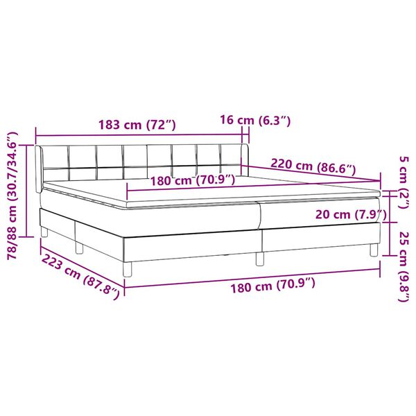 vidaXL Box Spring κρεβάτι με στρώμα ροζ 180x220 cm Βελούδινο