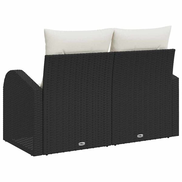vidaXL Καναπές Κήπου Μαύρο 124 x 62 x 69cm συνθετικό ρατάν