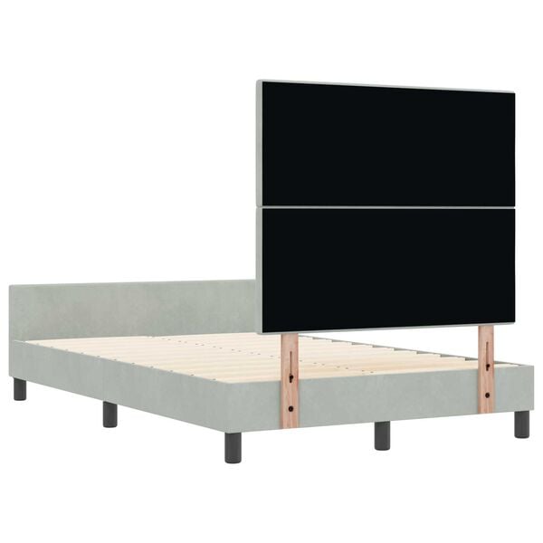 vidaXL Σκελετός Κρεβατιού Ανοιχτό γκρι 120 x 190 cm Βελούδο