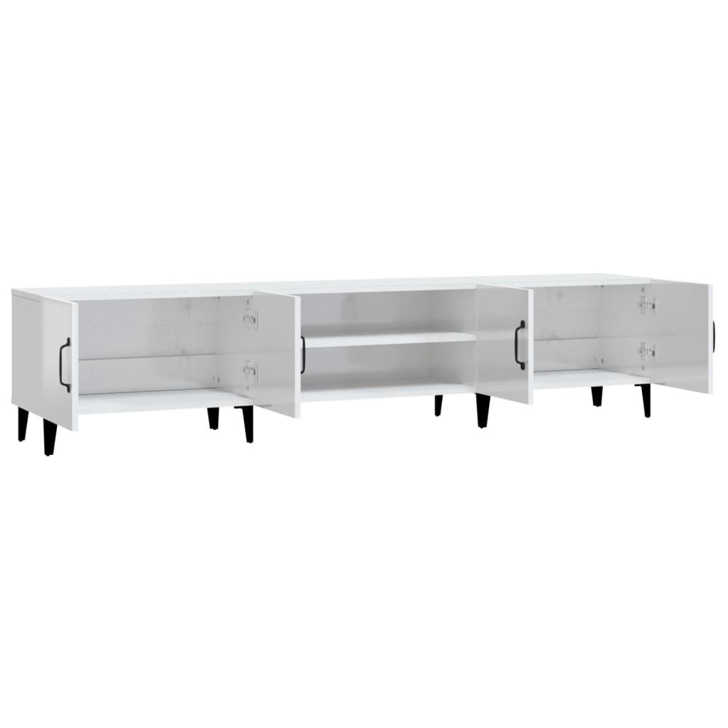 vidaXL Έπιπλο Τηλεόρασης Γυαλ. Λευκό 180x31,5x40 εκ Επεξεργασμένο Ξύλο