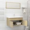 vidaXL Σετ Επίπλων Μπάνιου 2 Τεμαχίων Sonoma Δρυς από Επεξ. Ξύλο