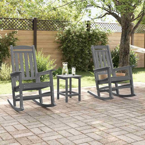 vidaXL Κουνιστή Καρέκλα Κήπου 3 pcs Ανοιχτό γκρι 38 x 38 x 46cm