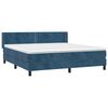 vidaXL Κρεβάτι Boxspring με Στρώμα Σκούρο Μπλε 180x200 εκ. Βελούδινο