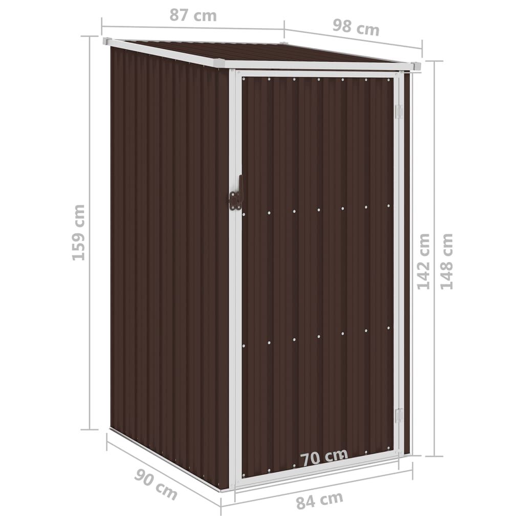 vidaXL Αποθήκη Κήπου Καφέ 87 x 98 x 159 εκ. από Γαλβανισμένο Ατσάλι