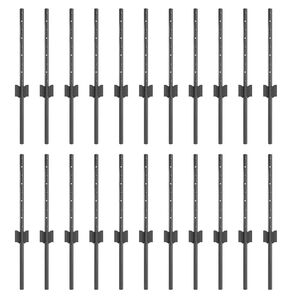 vidaXL Πό posts φράχτη 22 pcs Γκρι 80 cm Ατσάλι