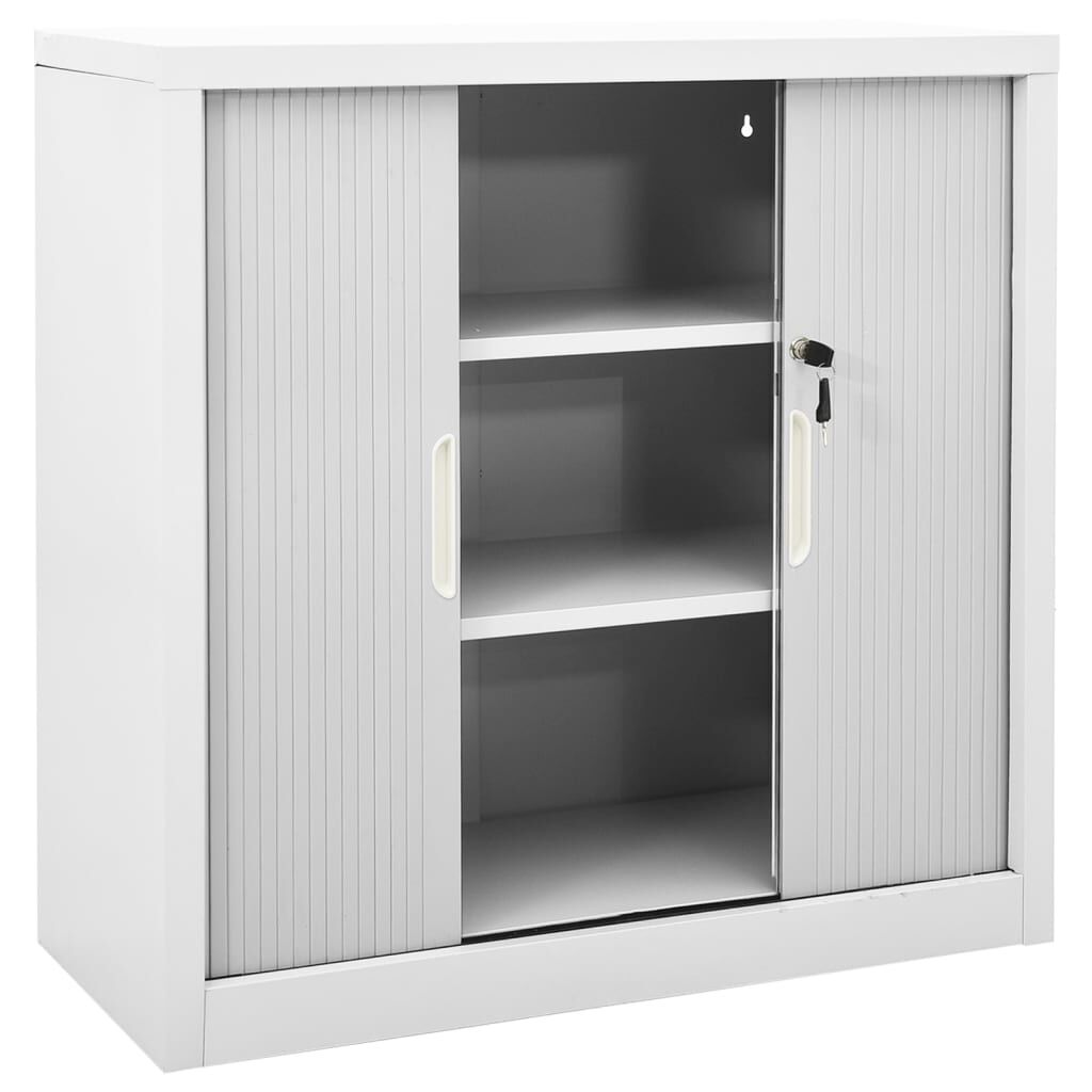 vidaXL Ντουλάπι με Συρόμενη Πόρτα Γκρι 90 x 40 x 90 εκ. Ατσάλινο