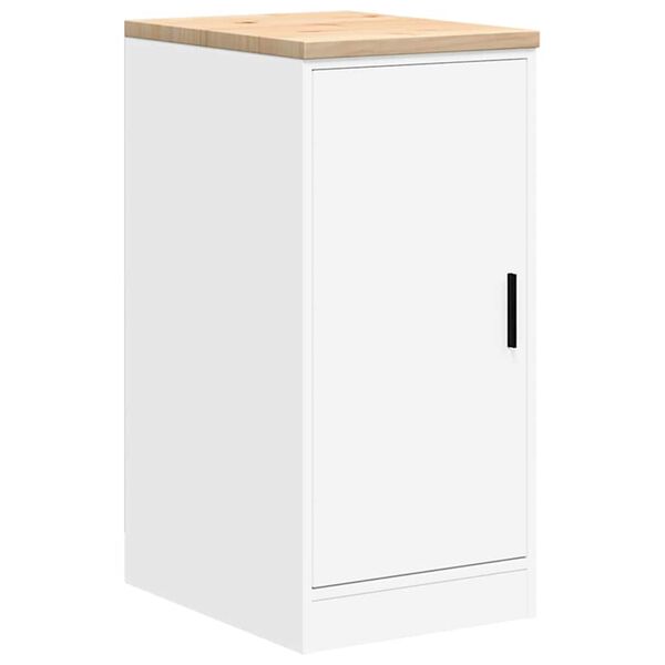 vidaXL ντουλάπι αποθήκευσης γκαράζ Λευκό 40x51x85 εκ μασίφ ξύλο πεύκο
