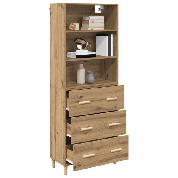 vidaXL Highboard Artisan Oak 69,5 x 32,5 x 180 &epsilon;&kappa; &Epsilon;&pi;&epsilon;&xi;&epsilon;&rho;&gamma;&alpha;&sigma;&mu;έ&nu;&omicron; &xi;ύ&lambda;&omicron;