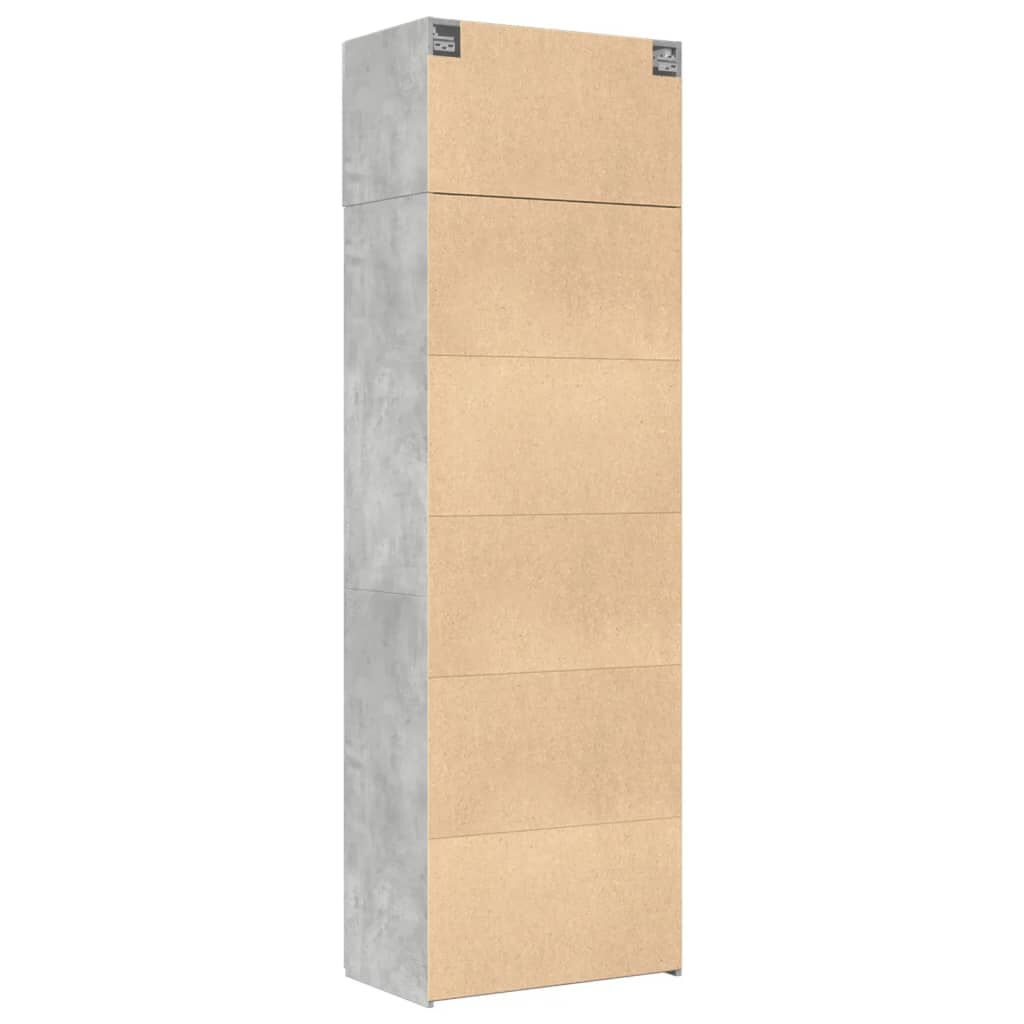 vidaXL Ραφιέρα με Ντουλάπια Γκρι Σκυροδέμ. 70x42,5x225 εκ. Επεξ. Ξύλο
