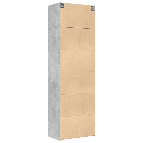 vidaXL Ραφιέρα με Ντουλάπια Γκρι Σκυροδέμ. 70x42,5x225 εκ. Επεξ. Ξύλο