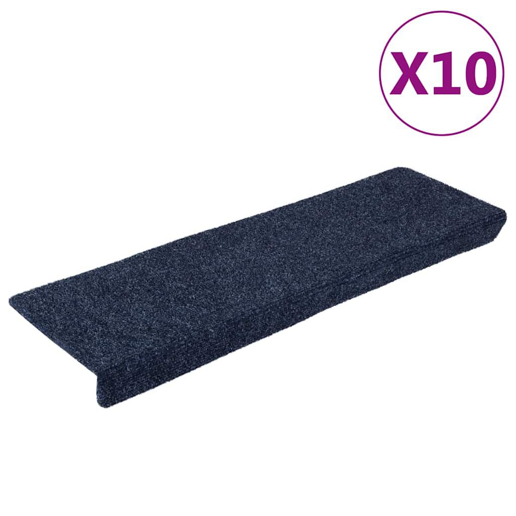 vidaXL Πατάκια Σκάλας 10 τεμ. Ανθρακί 65x21x4 εκ. Βελονιασμένα