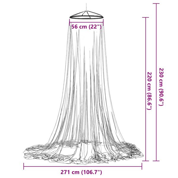 vidaXL Κουνουπιέρα για κρεβάτι 220 Δίχτυ Λευκό 56x56x220 εκ.