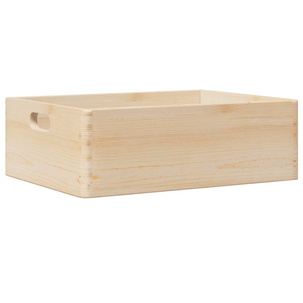 vidaXL Ξύλινο κουτί με λαβές 40x30x13 cm από μασίφ ξύλο πεύκο
