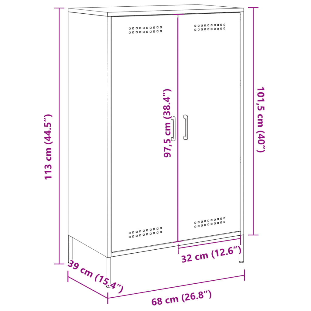 vidaXL Ντουλάπι Μουσταρδί 68x39x113 εκ. από Ατσάλι